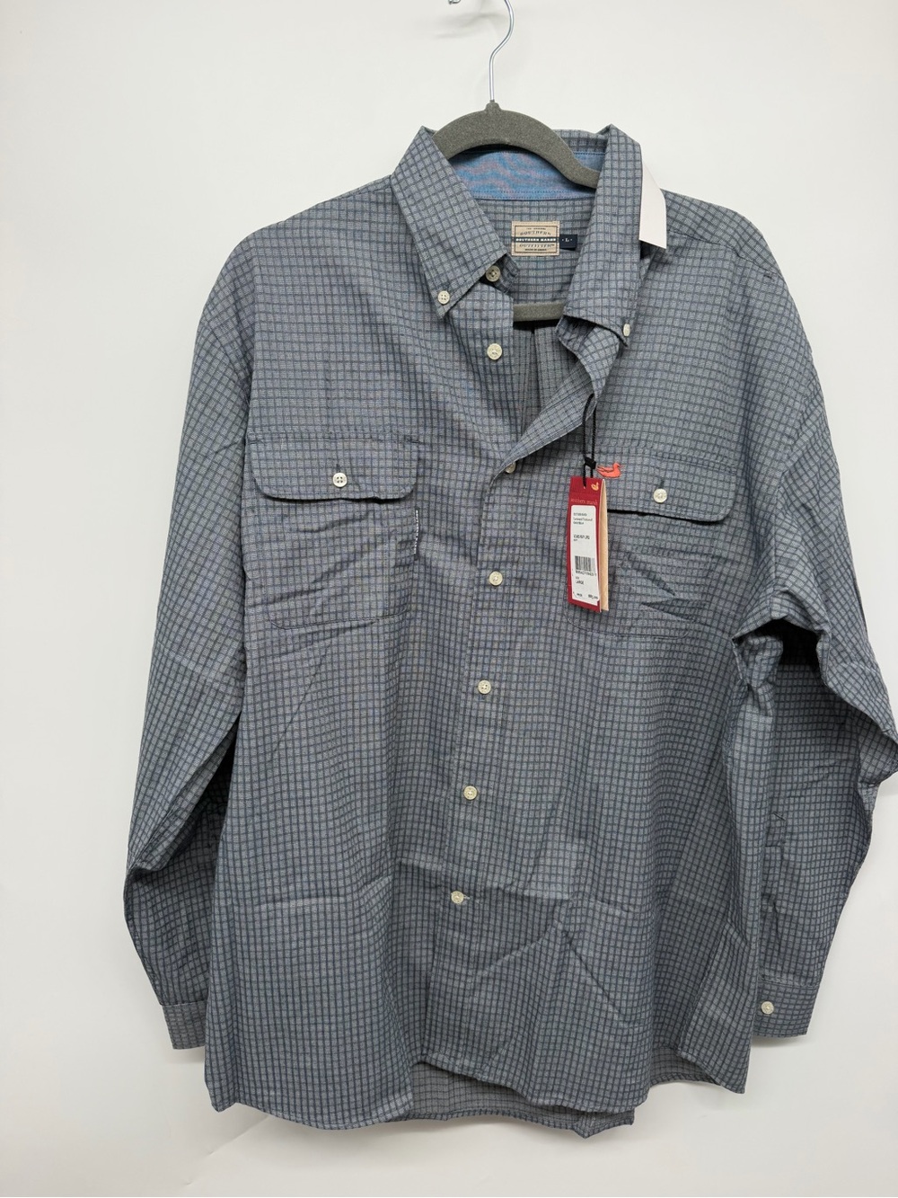 Southern Marsh Men's Blue Check Button-Down Shirt